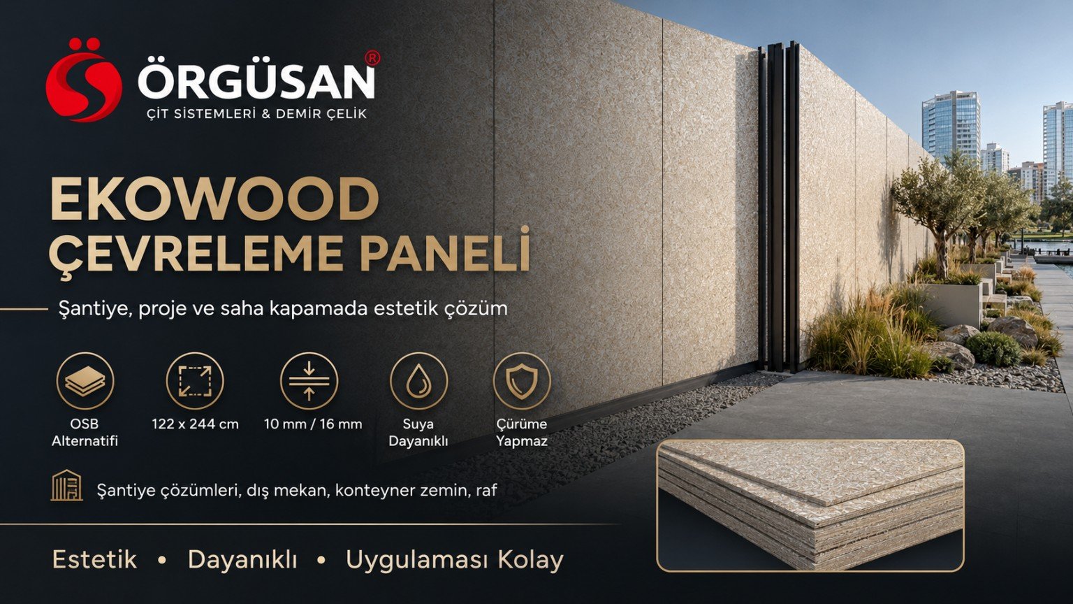 EKOWOOD Geri Dönüşüm Kompozit Panel